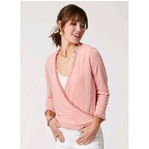 Spartina 449 Clara Convertible Sweater Cottagecore Beachy Quiet Luxury L